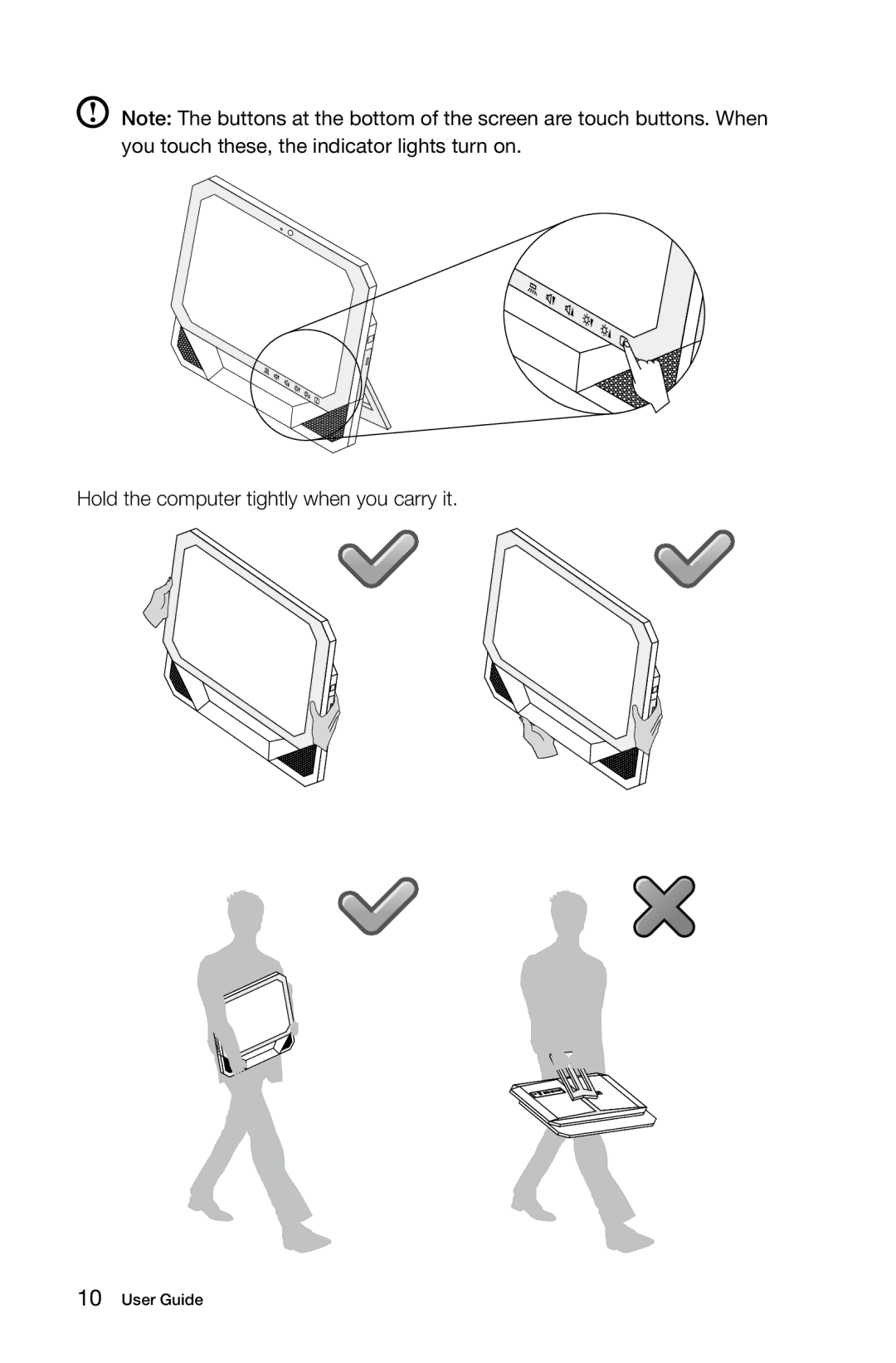 Lenovo 10057/7712 manual Hold the computer tightly when you carry it 