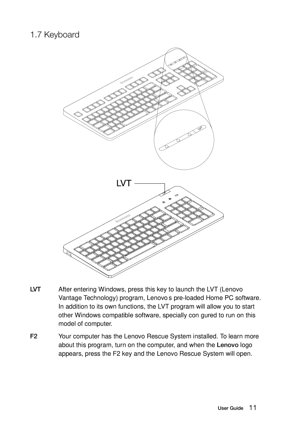 Lenovo 10057/7712 manual Keyboard 