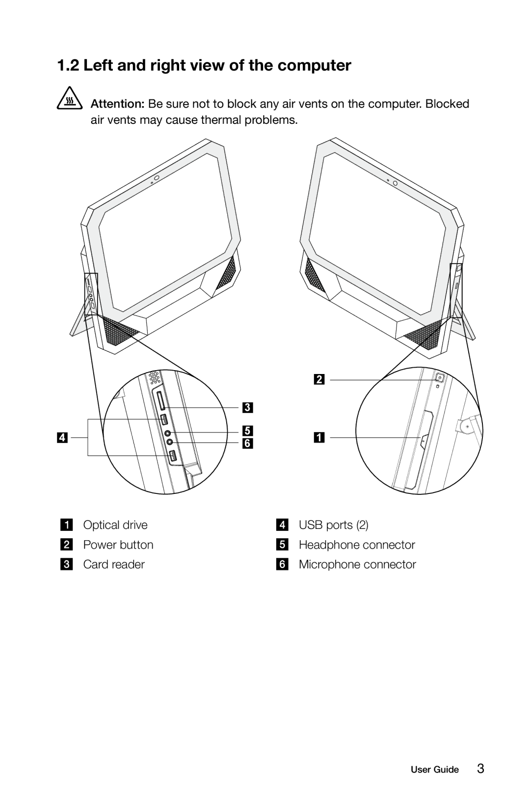 Lenovo 10057/7712 manual Left and right view of the computer 