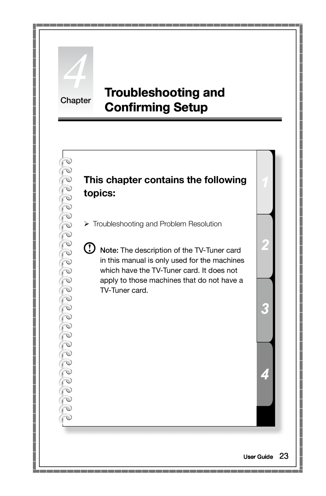Lenovo 10068/7752 Troubleshooting and Chapter Confirming Setup, This chapter contains the following topics, User Guide 