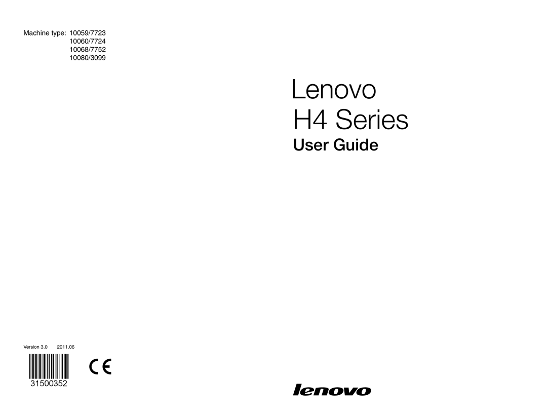 Lenovo 10059/7723, 10068/7752, 10060/7724, 10080/3099 manual H4 Series 