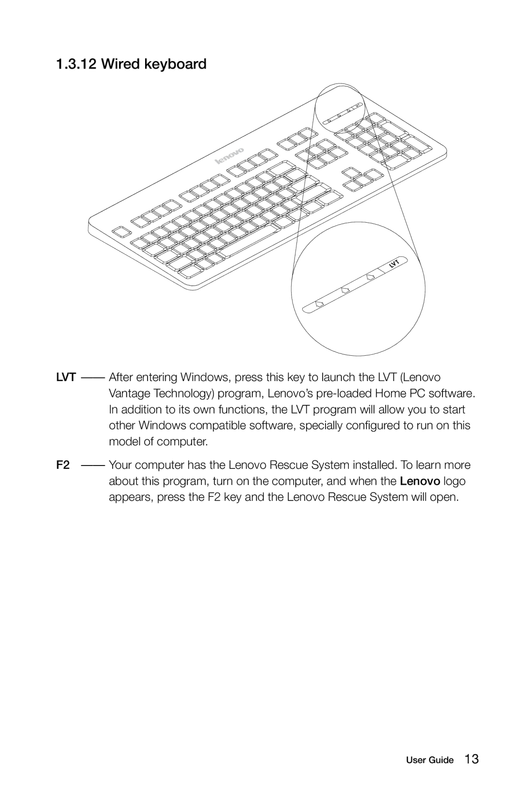 Lenovo 10060/7724, 10068/7752, 10059/7723, 10080/3099 manual Wired keyboard 