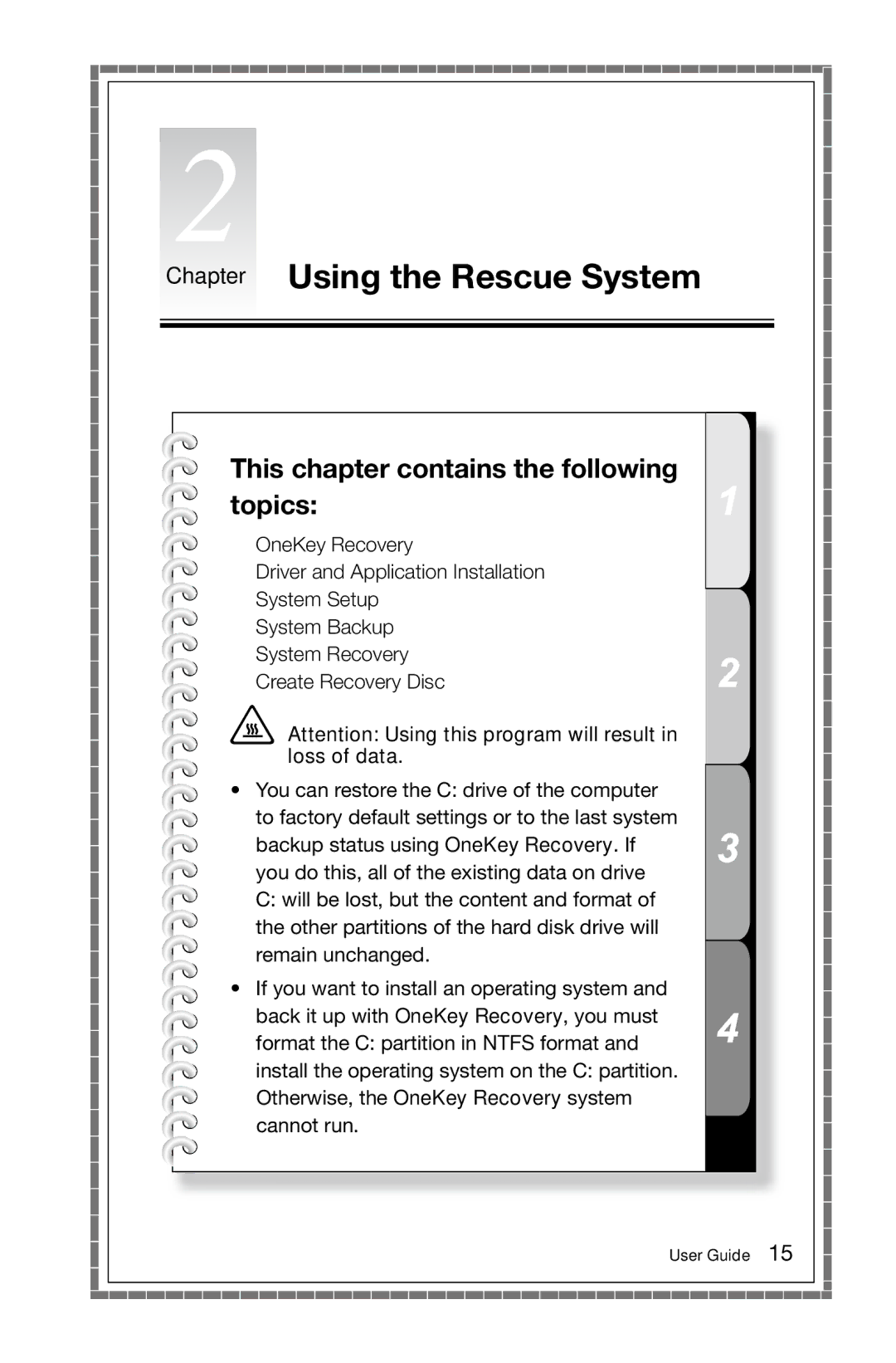 Lenovo 10068/7752, 10059/7723, 10060/7724, 10080/3099 manual Chapter Using the Rescue System 