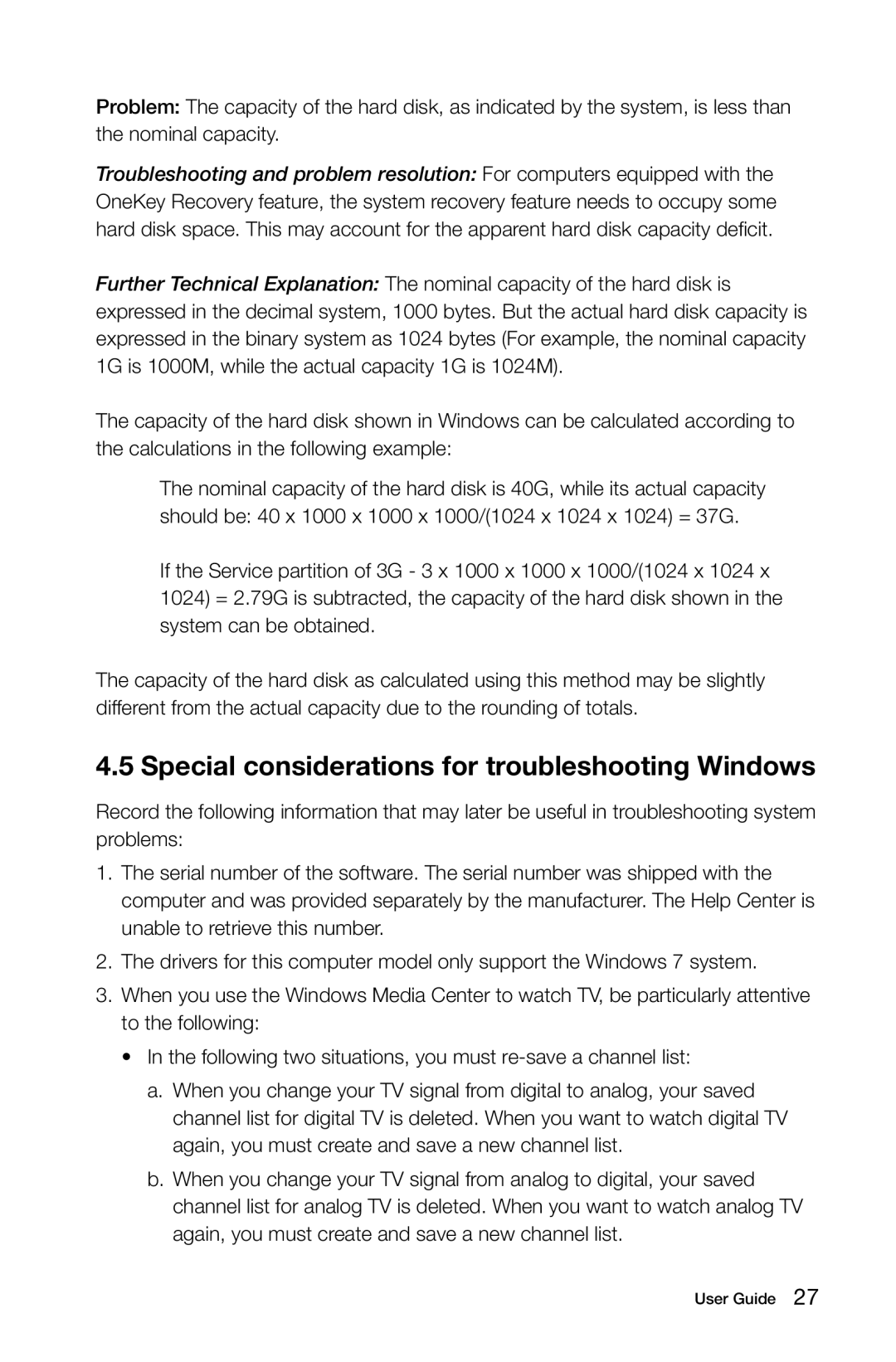 Lenovo 10068/7752, 10059/7723, 10060/7724, 10080/3099 manual Special considerations for troubleshooting Windows 