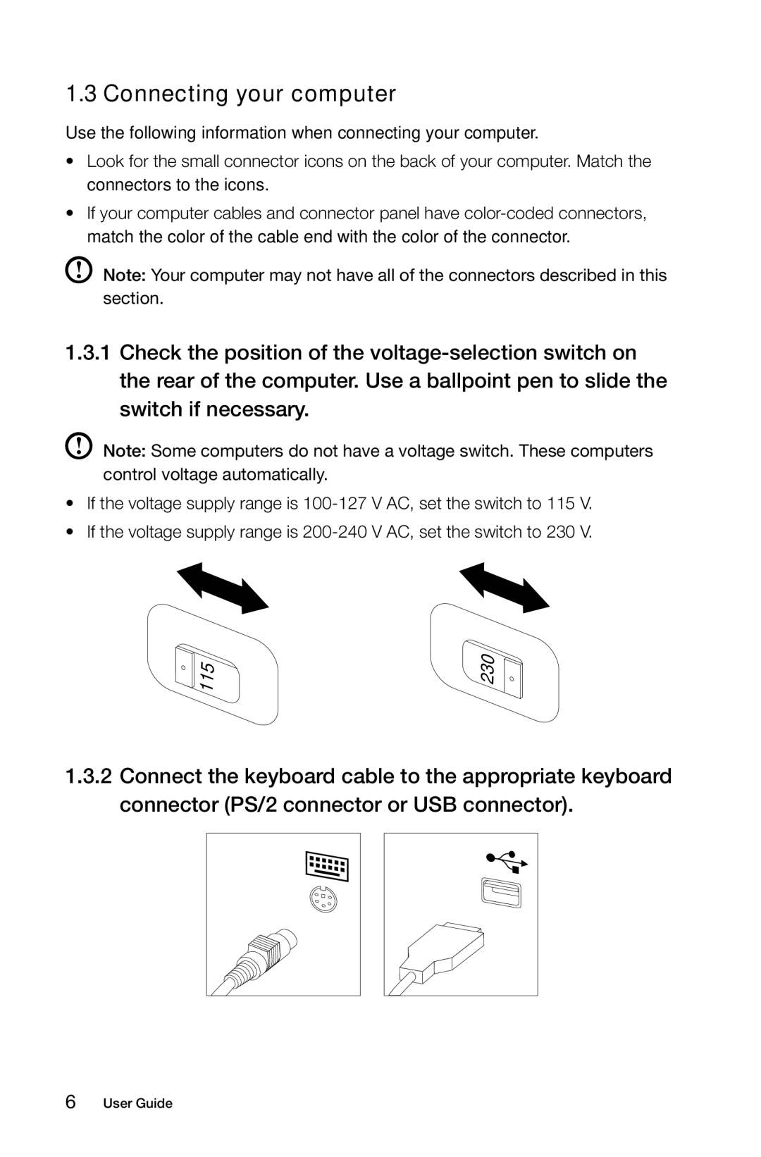 Lenovo 10062/7727, 10073/1169, 10067/7748, 10066/7747 manual Connecting your computer 