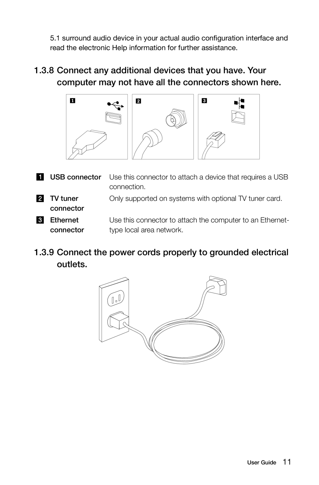 Lenovo 10073/1169, 10067/7748, 10066/7747, 10062/7727 manual USB connector 