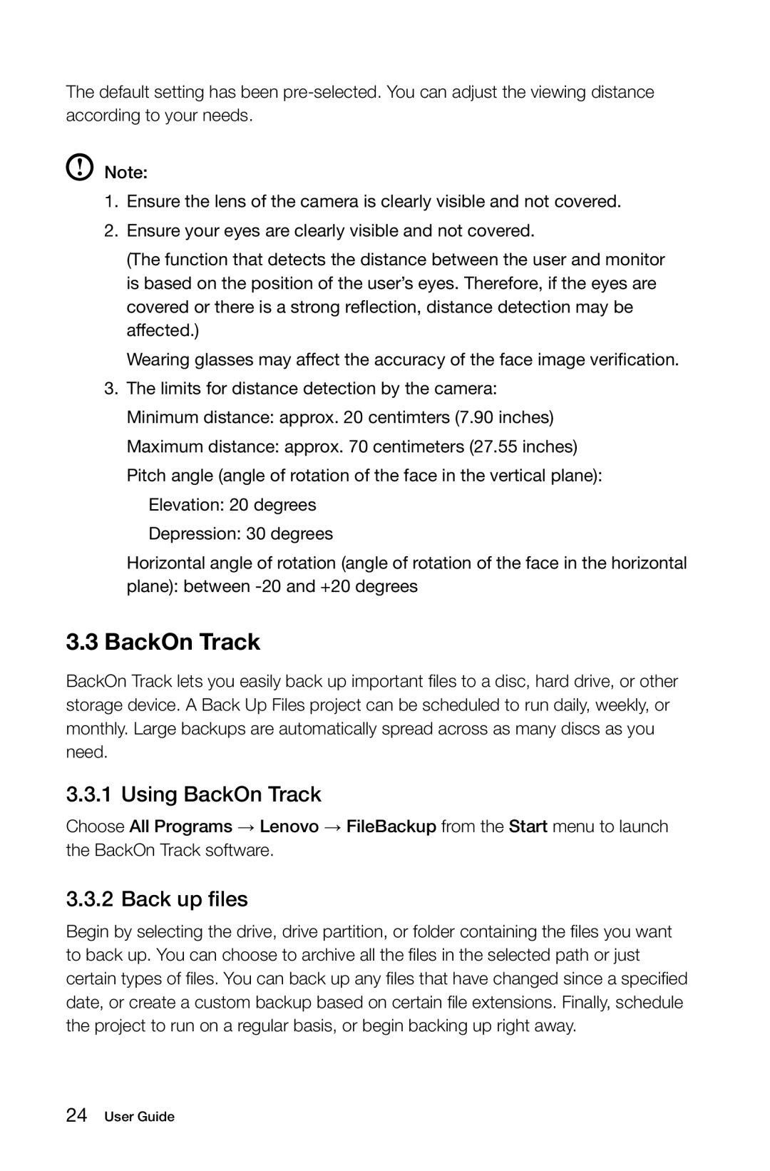 Lenovo 10067/7748, 10073/1169, 10066/7747, 10062/7727 manual Using BackOn Track, Back up files 