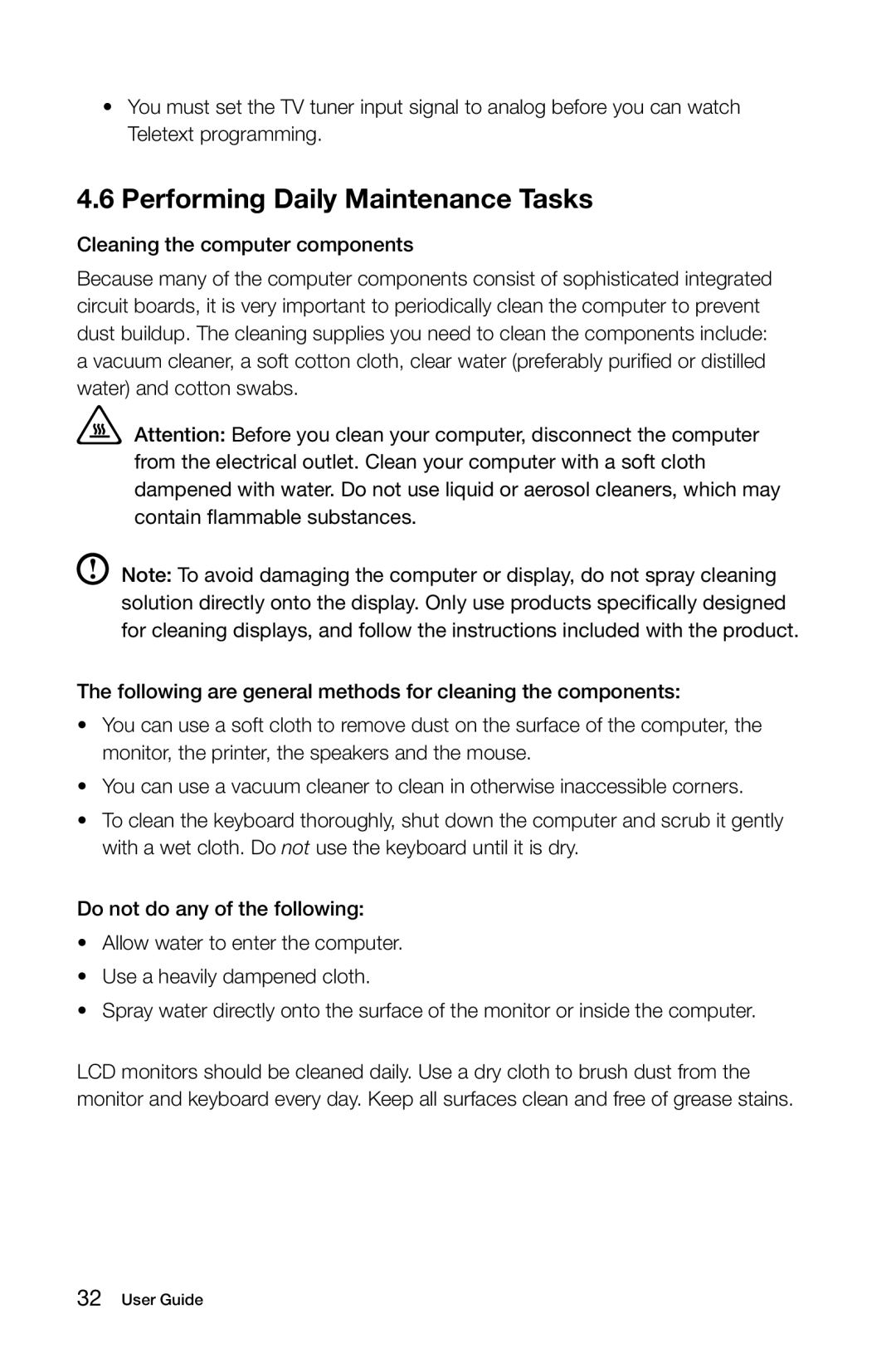 Lenovo 10067/7748, 10073/1169, 10066/7747, 10062/7727 manual Performing Daily Maintenance Tasks 