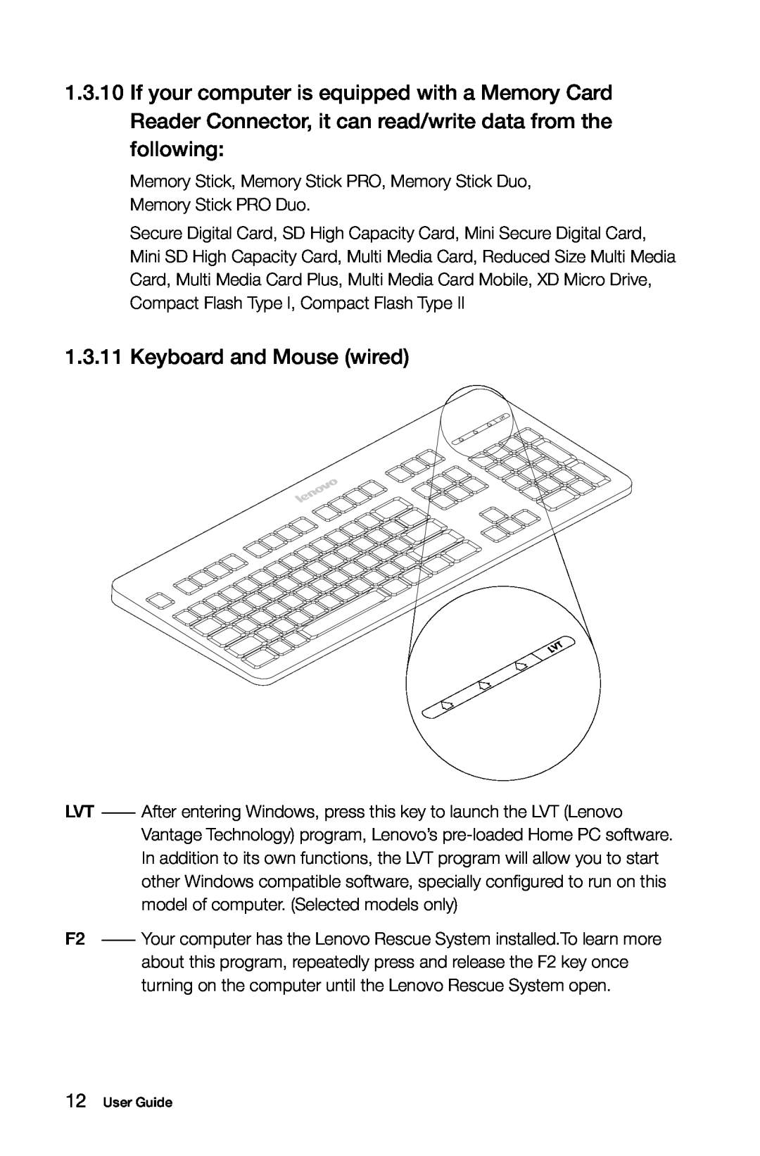 Lenovo 10067/7748, 10073/1169, 10066/7747, 10062/7727 manual Keyboard and Mouse wired, User Guide 