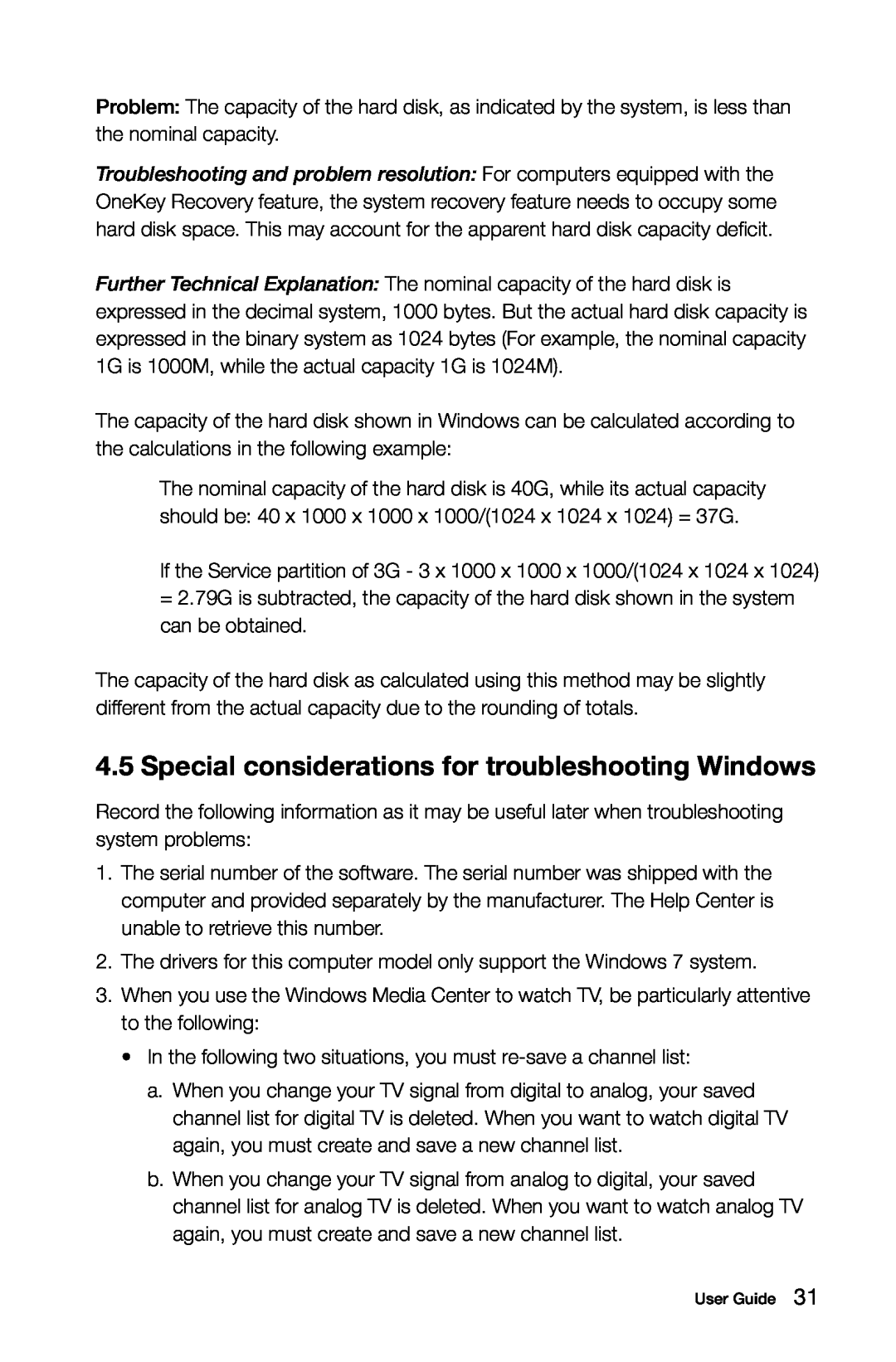Lenovo 10073/1169, 10067/7748, 10066/7747, 10062/7727 manual Special considerations for troubleshooting Windows 