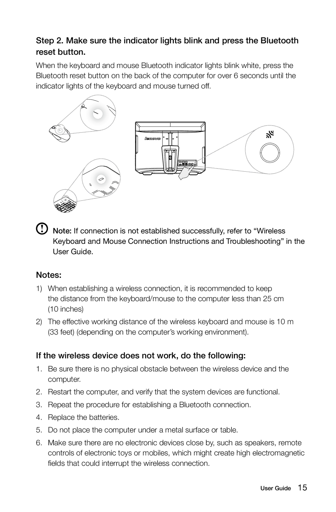 Lenovo 10074/3076, 10069/7760 manual If the wireless device does not work, do the following 