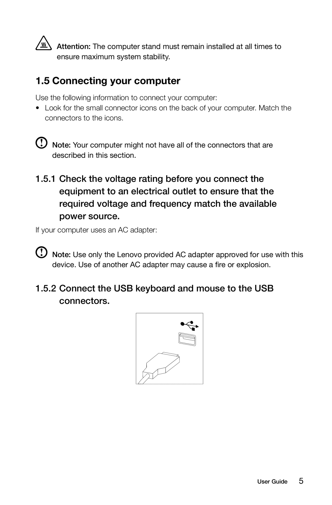 Lenovo 10075/3078, 10076/3079, 10077/3094, 10078/3095 manual Connecting your computer, If your computer uses an AC adapter 