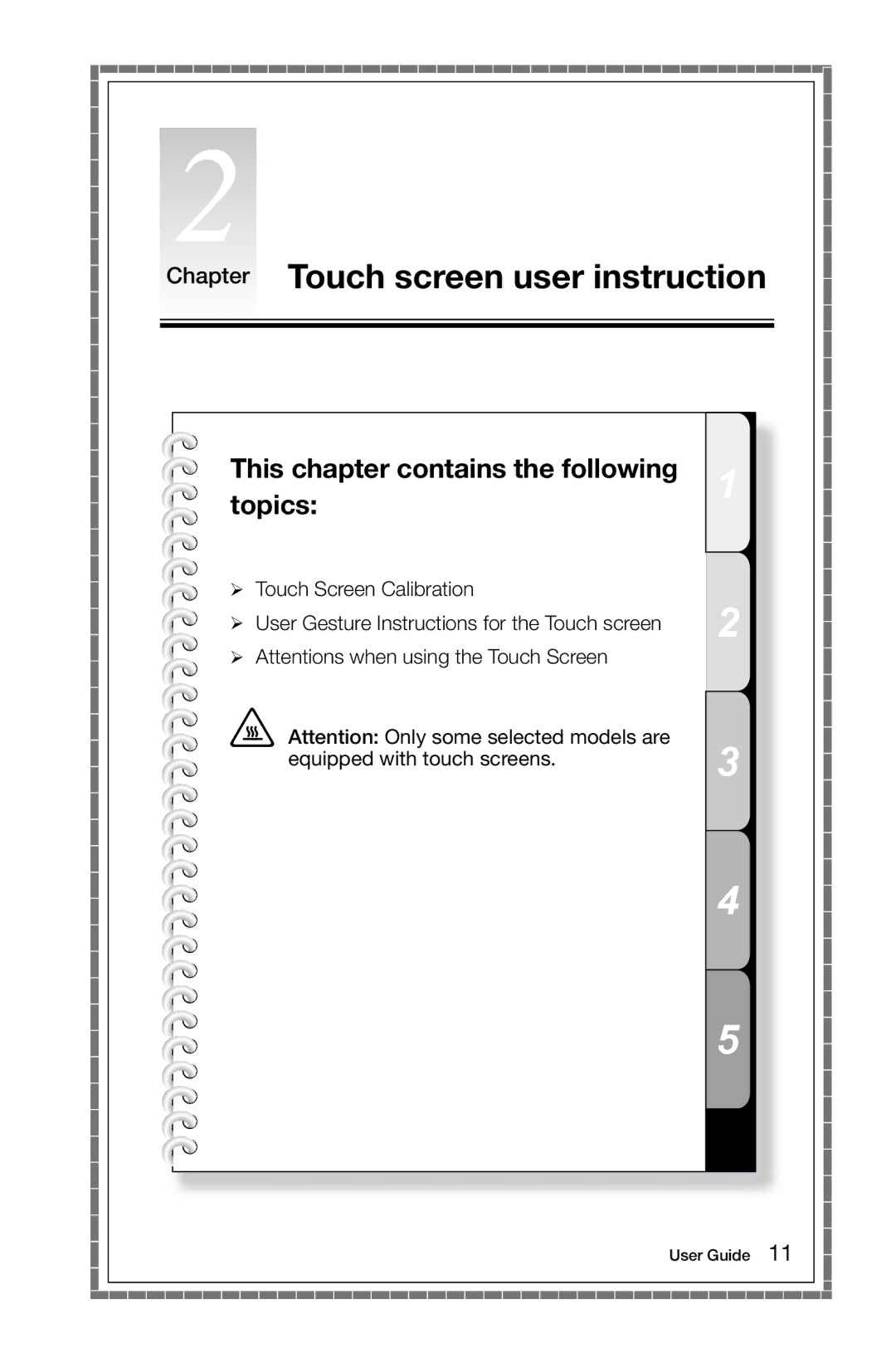 Lenovo 10076/3079, 10077/3094, 10075/3078, 10078/3095 manual Chapter Touch screen user instruction 