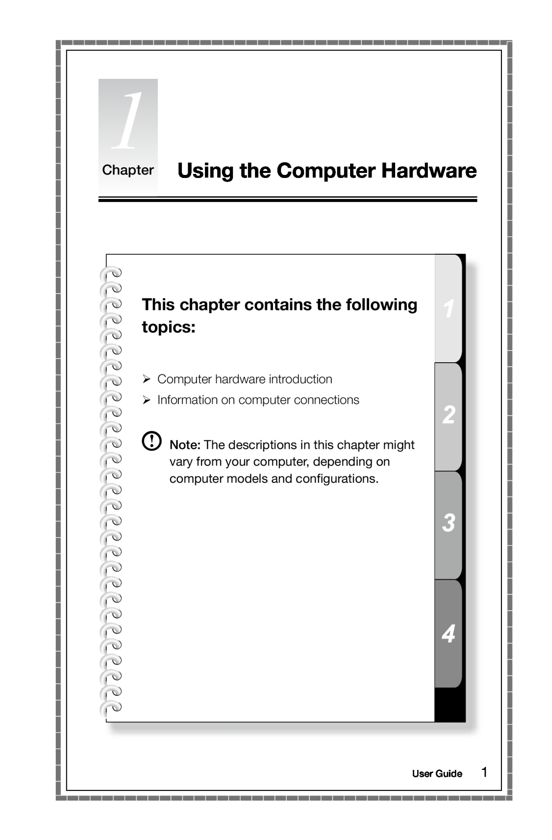 Lenovo 10091/2558/1196 manual Chapter Using the Computer Hardware, This chapter contains the following topics, User Guide 