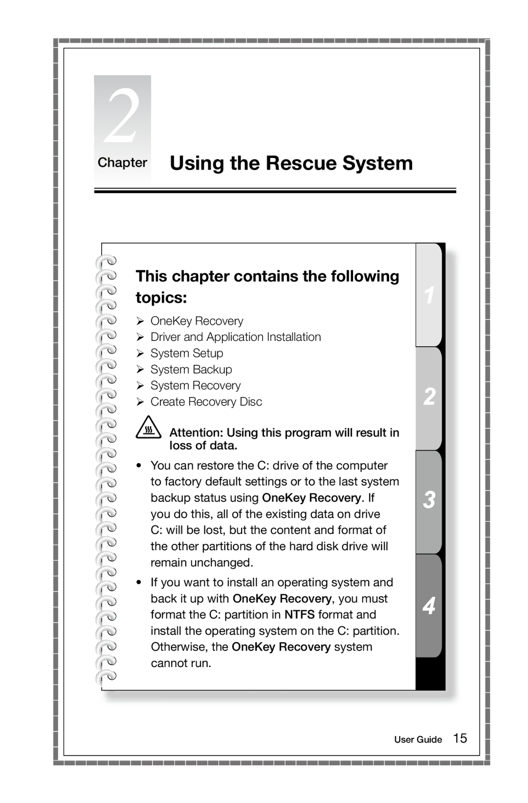 Lenovo 10091/2558/1196, 10080/3099/1194 manual Chapter Using the Rescue System 