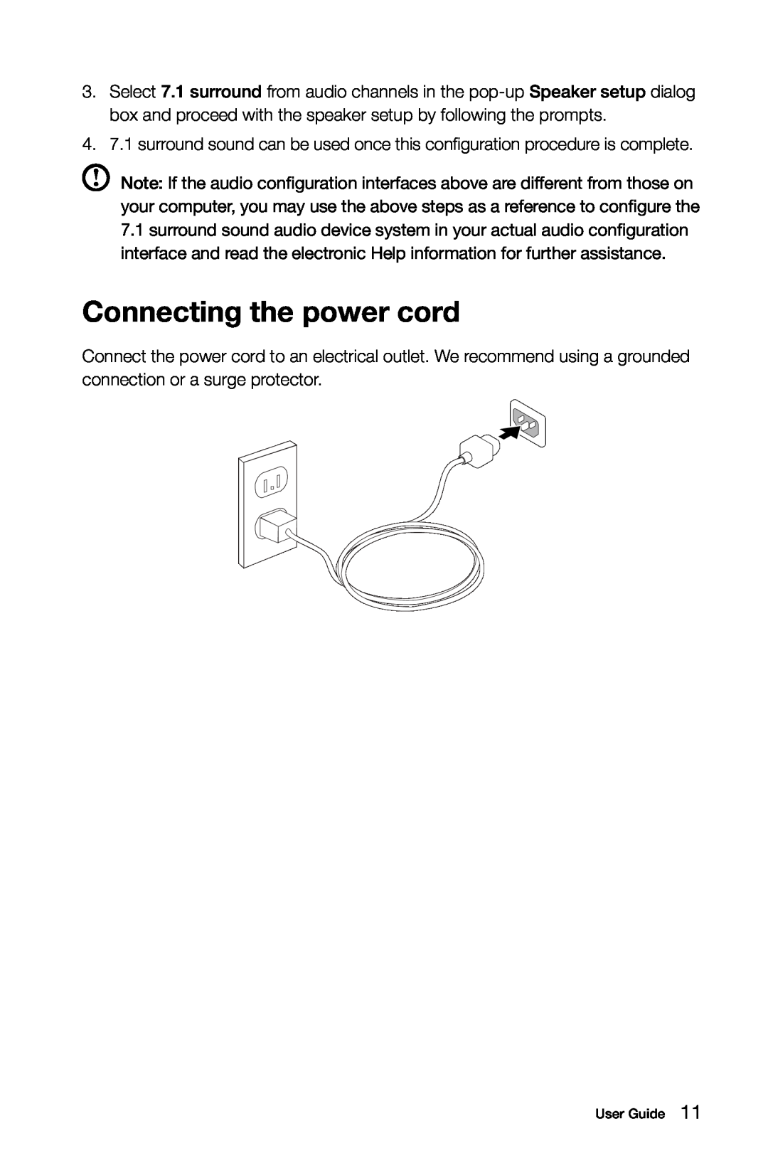 Lenovo 10120/90A0 [K450 NON-ES], 10121/90A1 [K450 ES], 10086/3109/4743 [K430] manual Connecting the power cord 