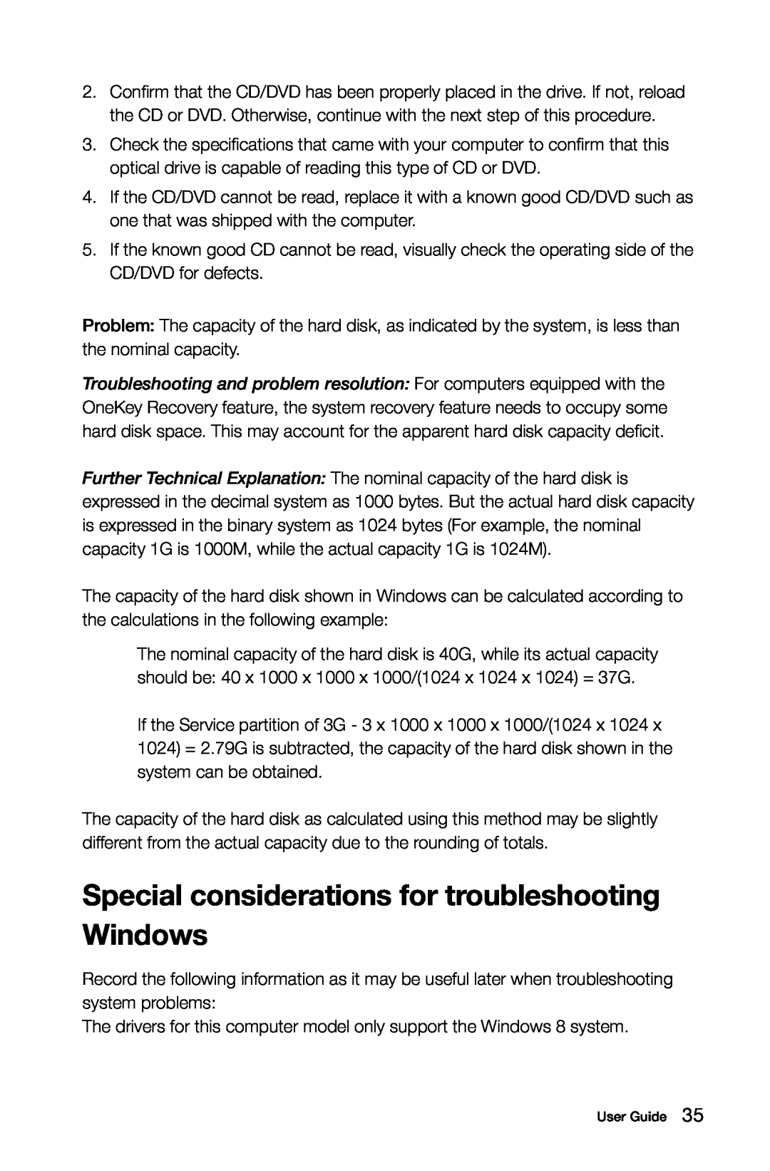 Lenovo 10121/90A1 [K450 ES], 10120/90A0 [K450 NON-ES] manual Special considerations for troubleshooting Windows 