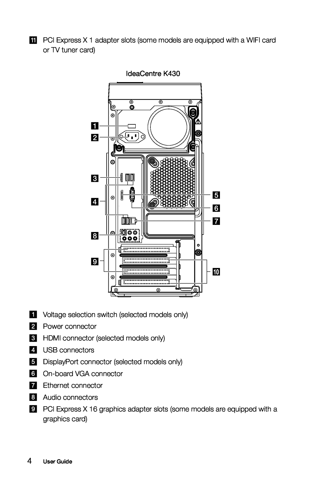 Lenovo 10090/2556/4748 [K415], 10121/90A1 [K450 ES], 10120/90A0 [K450 NON-ES], 10086/3109/4743 [K430] manual User Guide 