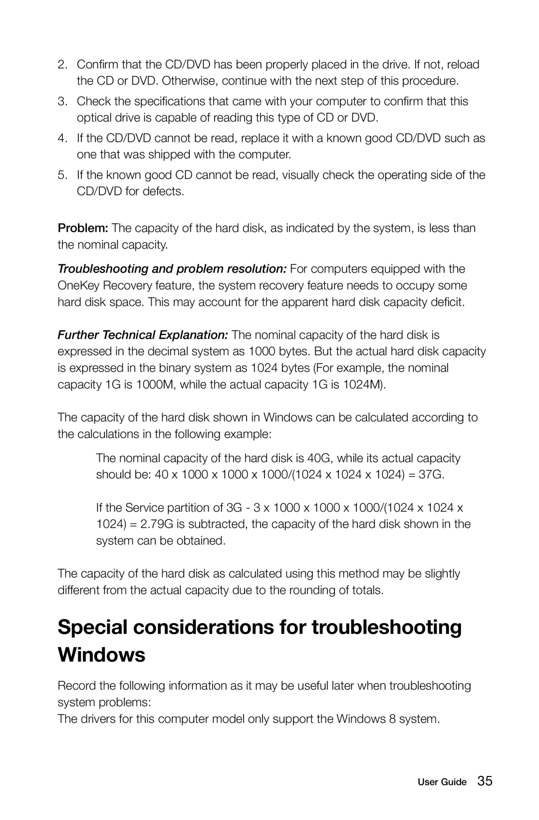 Lenovo 10121/90A1 [K450 ES], 10120/90A0 [K450 NON-ES] manual Special considerations for troubleshooting Windows 