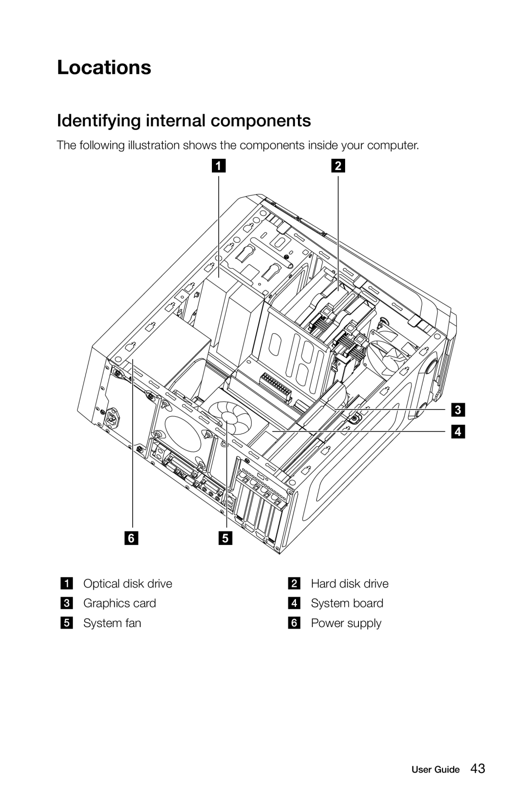 Lenovo 10089/1168/4744 [K410], 10121/90A1 [K450 ES], 10120/90A0 [K450 NON-ES] Locations, Identifying internal components 