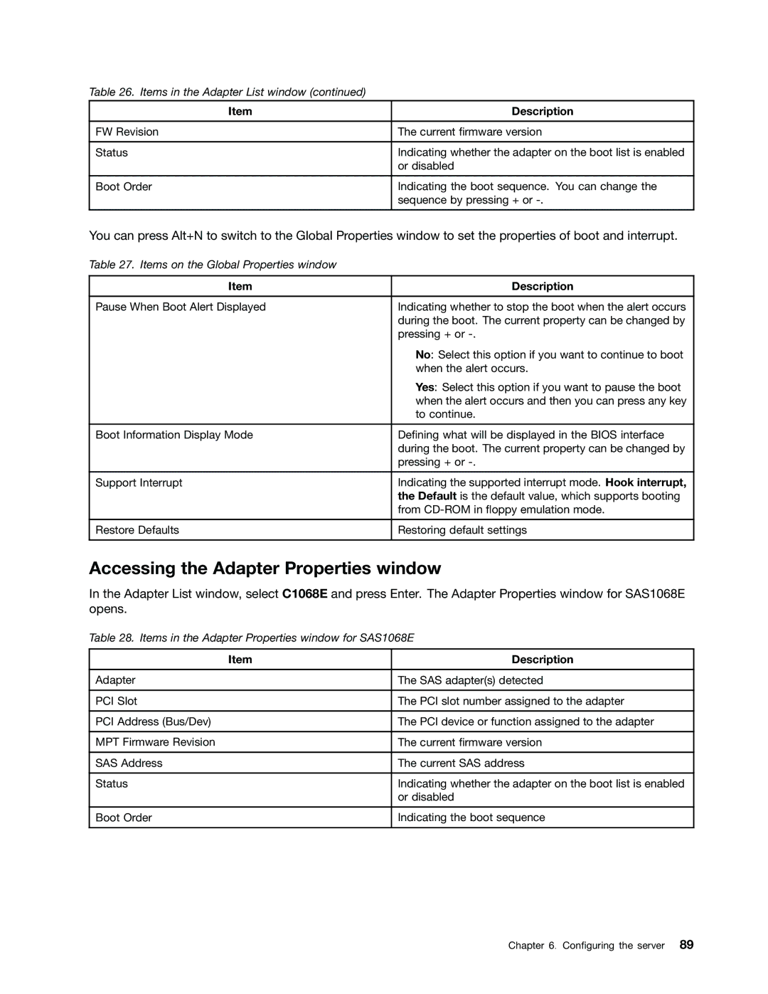 Lenovo 1047, 1046, 1045, 1048 manual Accessing the Adapter Properties window 