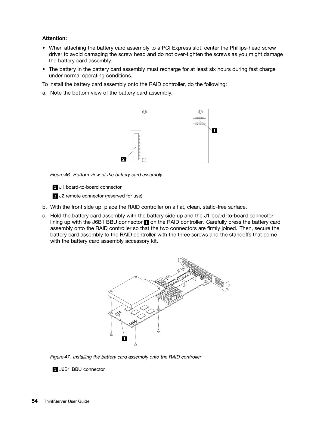 Lenovo 1045, 1046, 1047, 1048 manual J6B1 BBU connector 