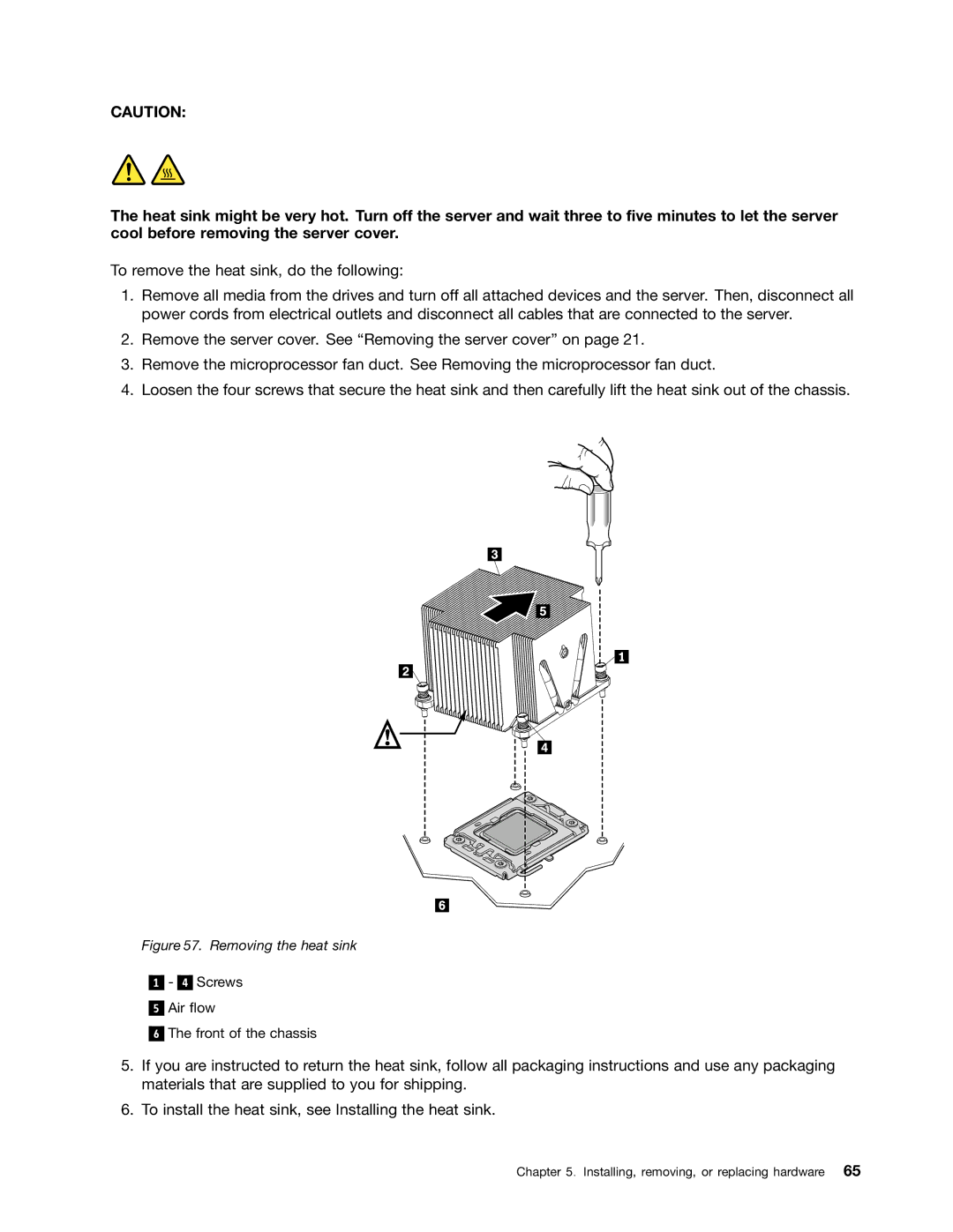 Lenovo 1047, 1046, 1045, 1048 manual Removing the heat sink 
