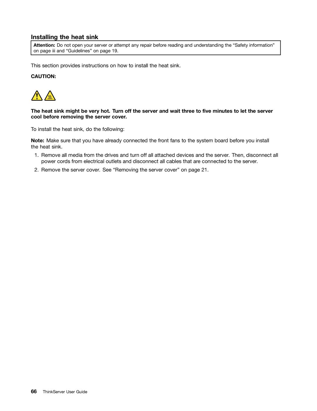 Lenovo 1045, 1046, 1047, 1048 manual Installing the heat sink 