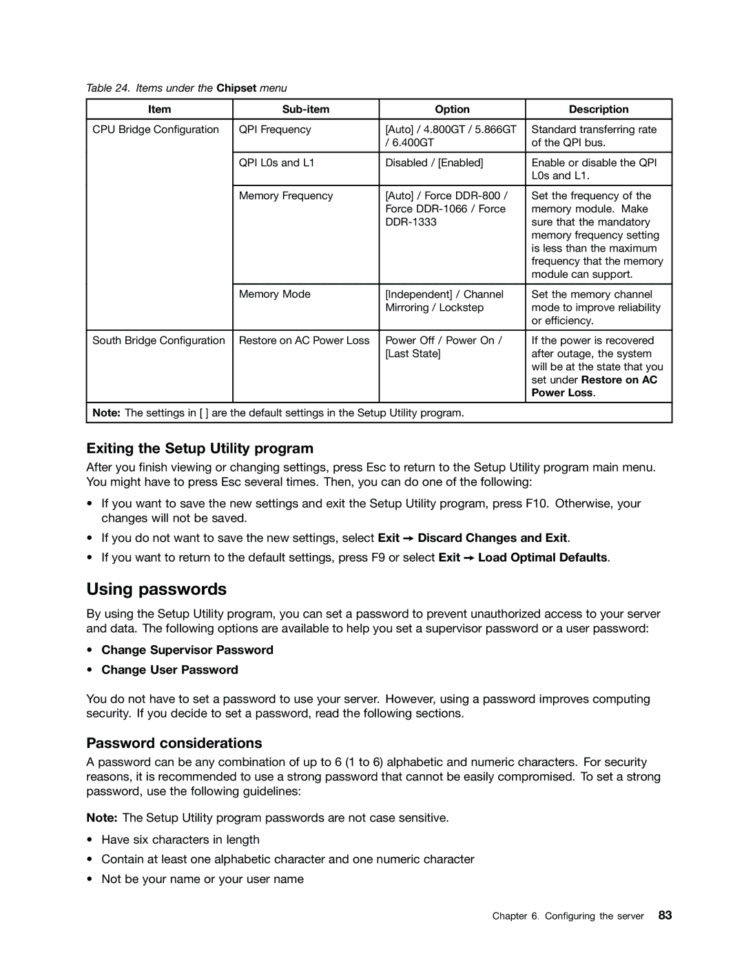 Lenovo 1048, 1046, 1047, 1045 manual Using passwords, Exiting the Setup Utility program, Password considerations 