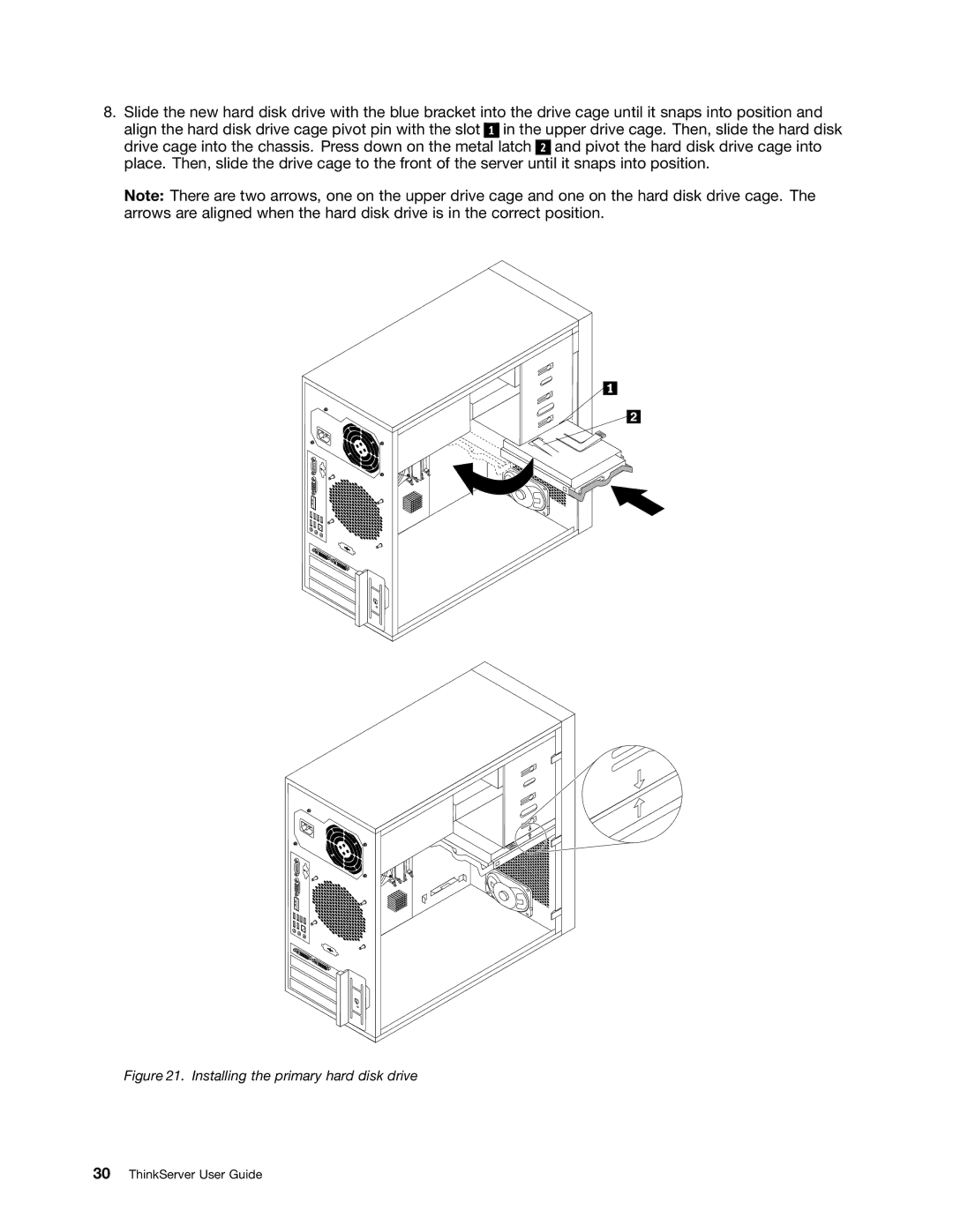 Lenovo 1100, 1098, 1105, 1106 manual Installing the primary hard disk drive 