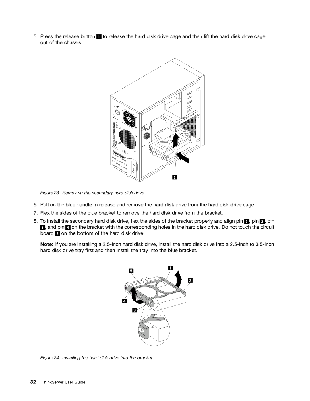 Lenovo 1098, 1105, 1100, 1106 manual Removing the secondary hard disk drive 