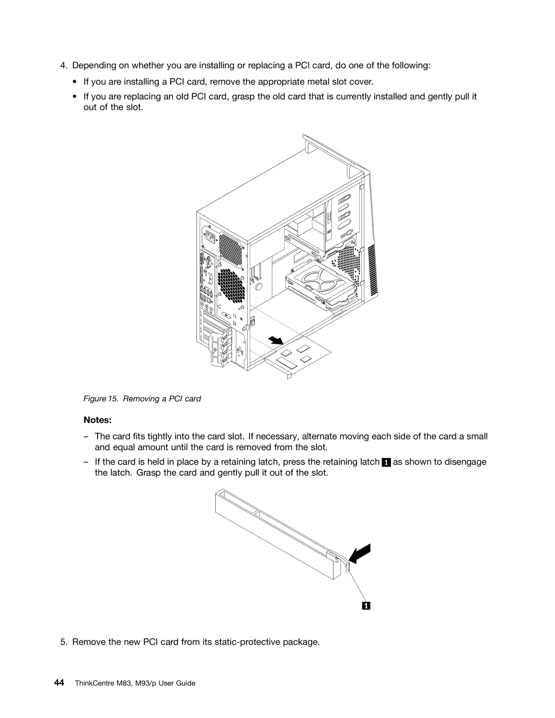 Lenovo 10AB000KUS manual Removing a PCI card 