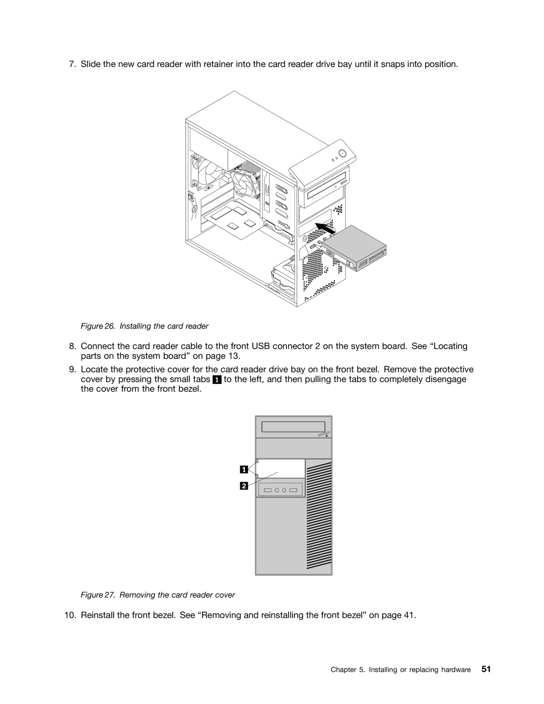 Lenovo 10AB000KUS manual Installing the card reader 