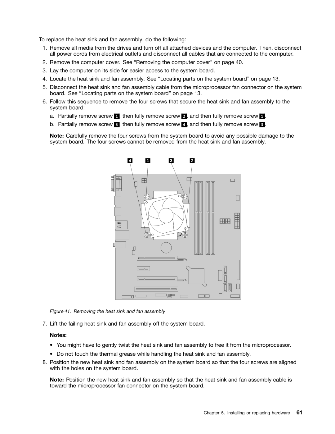 Lenovo 10AB000KUS manual Removing the heat sink and fan assembly 