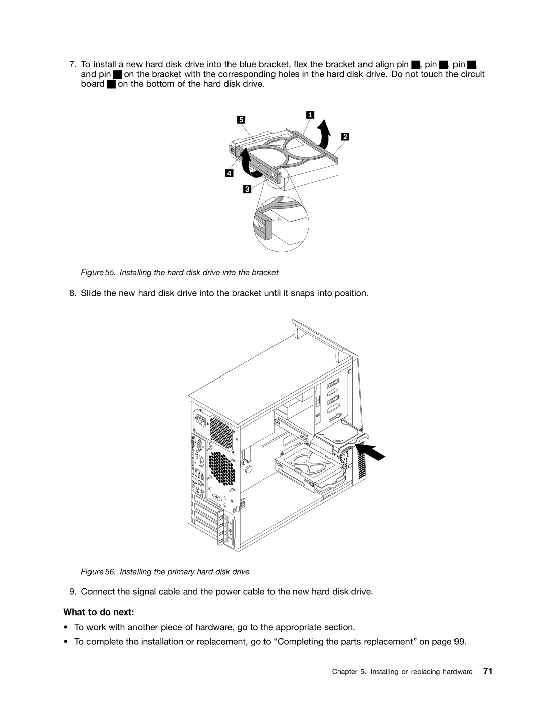 Lenovo 10AB000KUS manual Installing the hard disk drive into the bracket 