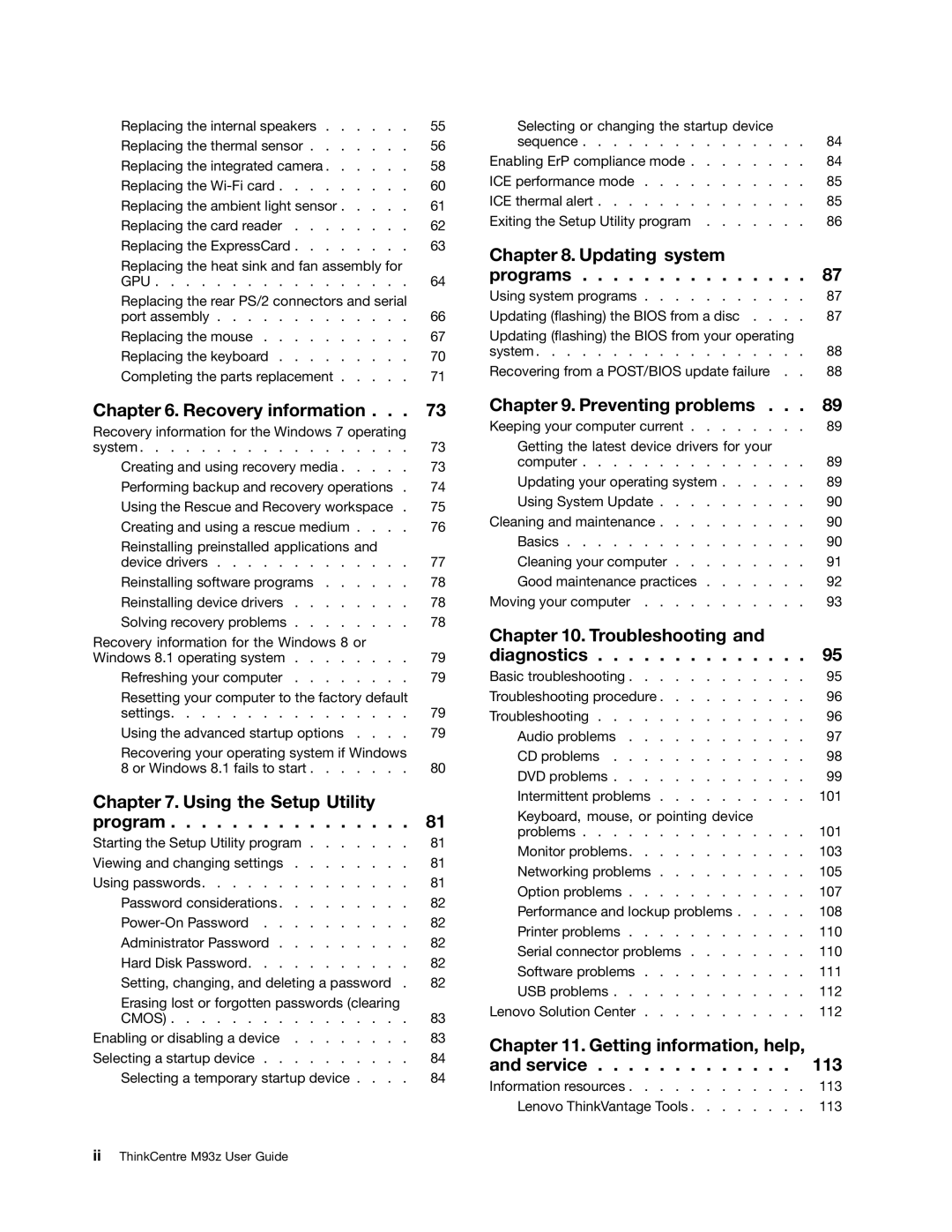 Lenovo 10AF0005US, 10AD0006US, 10AC0011US manual Recovery information 