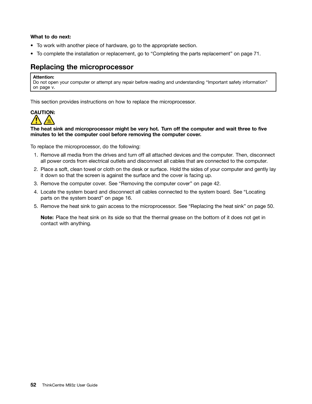 Lenovo 10AF0005US, 10AD0006US, 10AC0011US manual Replacing the microprocessor 