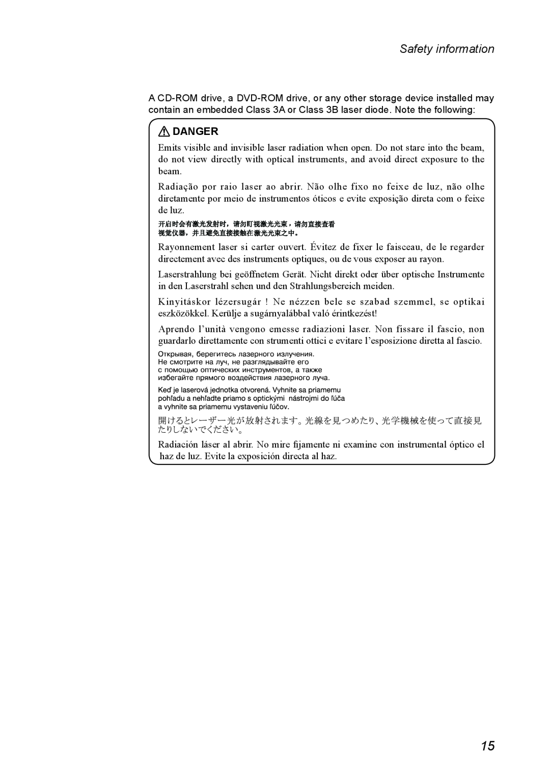 Lenovo 11 manual Danger, Safety information 