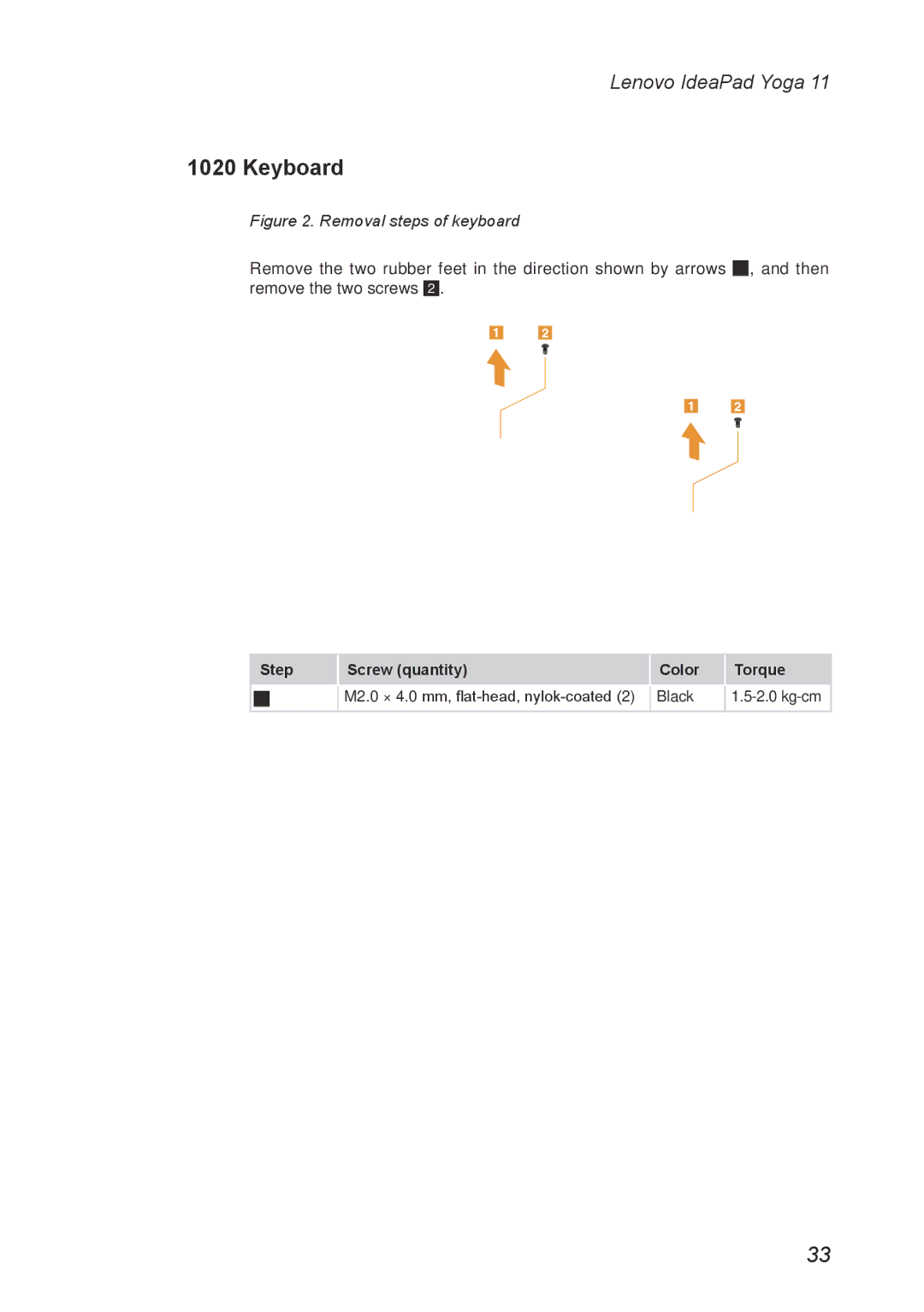 Lenovo 11 manual Keyboard, Removal steps of keyboard 