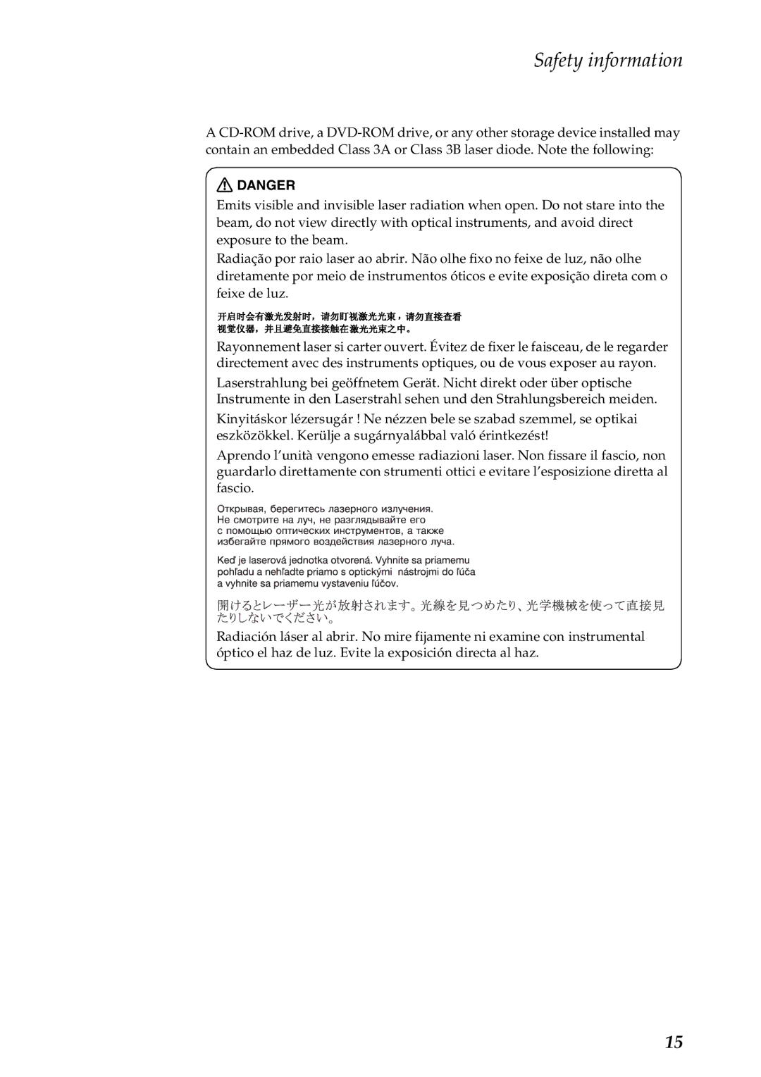 Lenovo 13 manual Safety information 