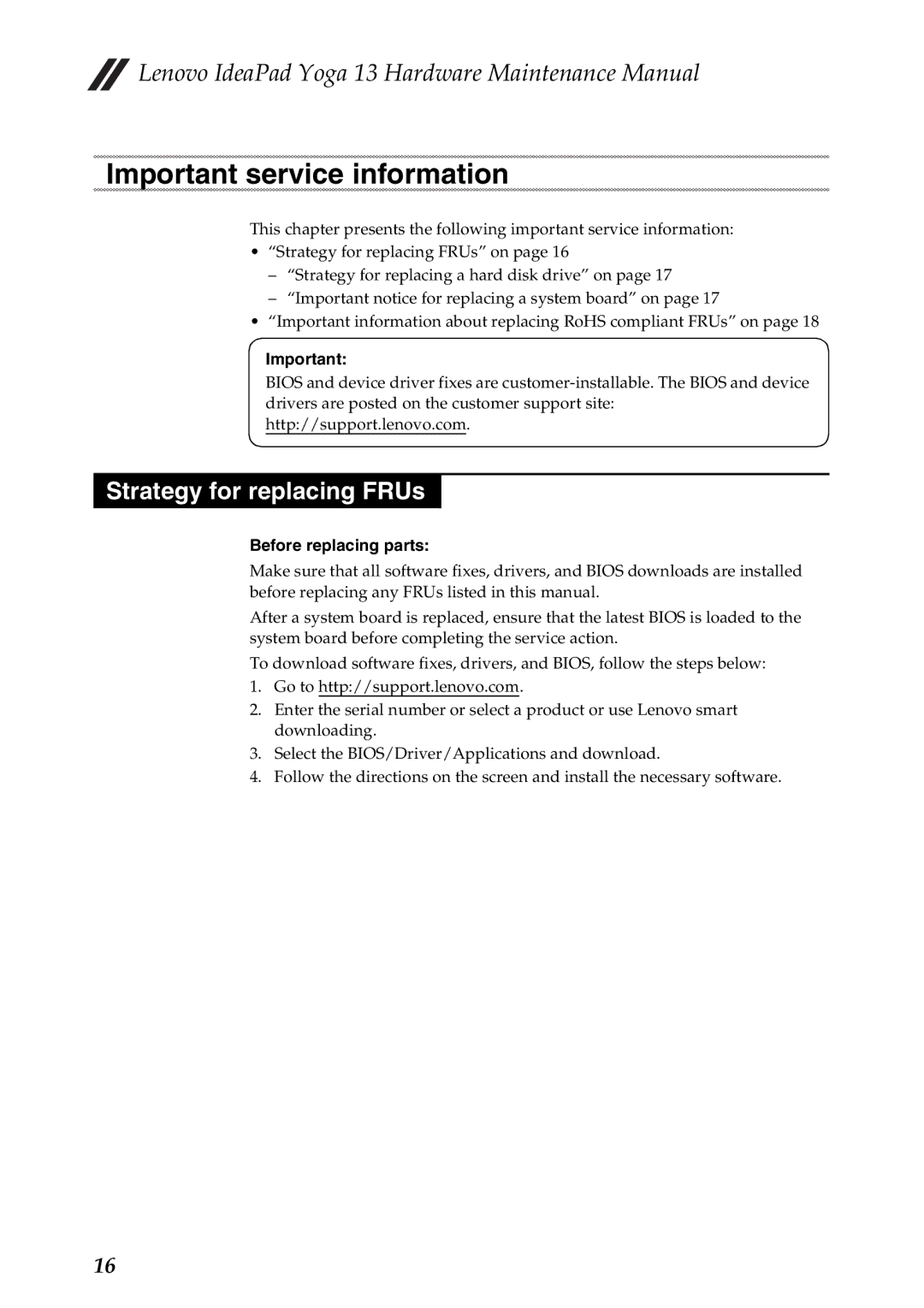 Lenovo 13 manual Strategy for replacing FRUs, Before replacing parts 