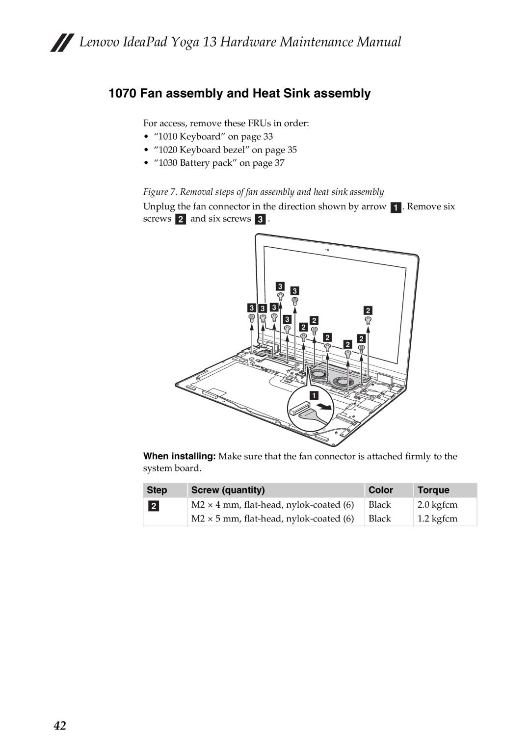 Lenovo 13 manual Fan assembly and Heat Sink assembly, Removal steps of fan assembly and heat sink assembly 