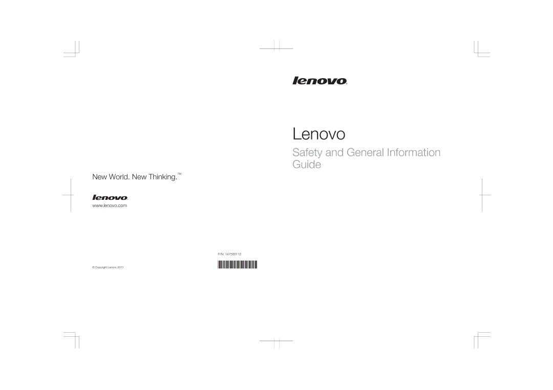 Lenovo 147500112 manual Lenovo 