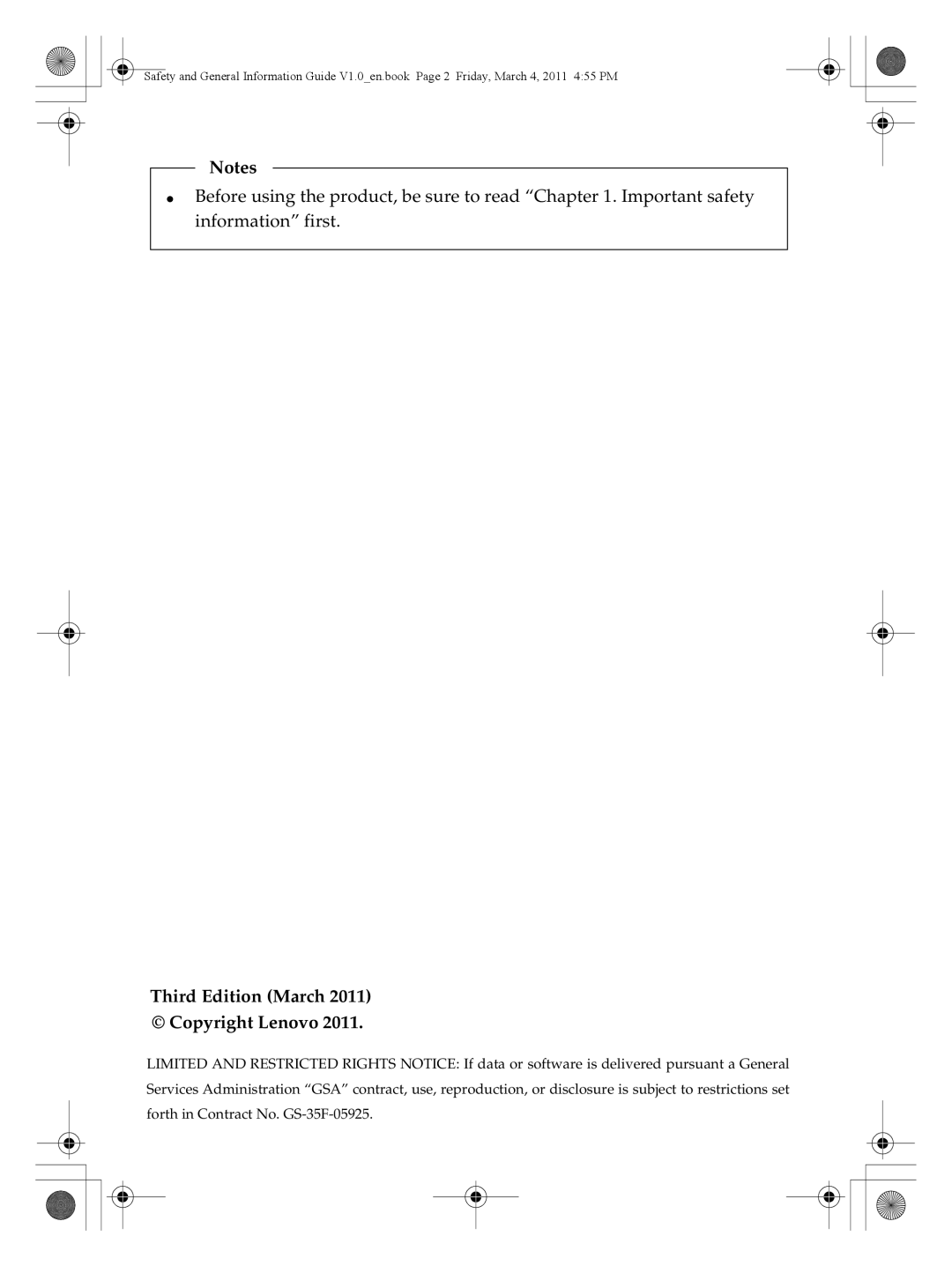 Lenovo 147500112 manual Third Edition March Copyright Lenovo 