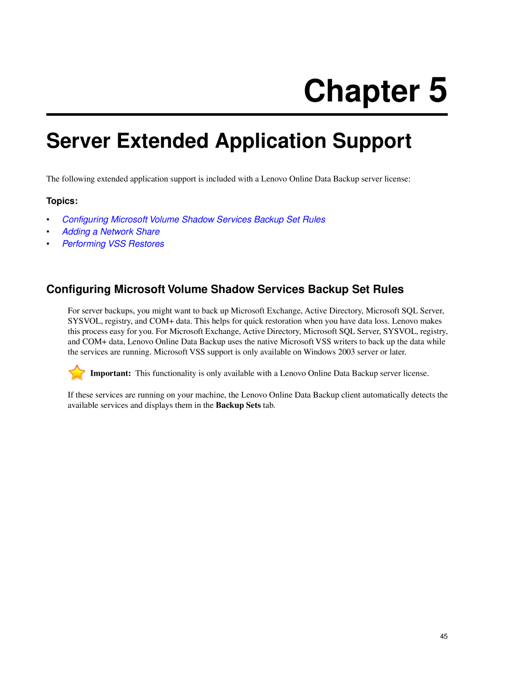 Lenovo 1.8.14 manual Server Extended Application Support 