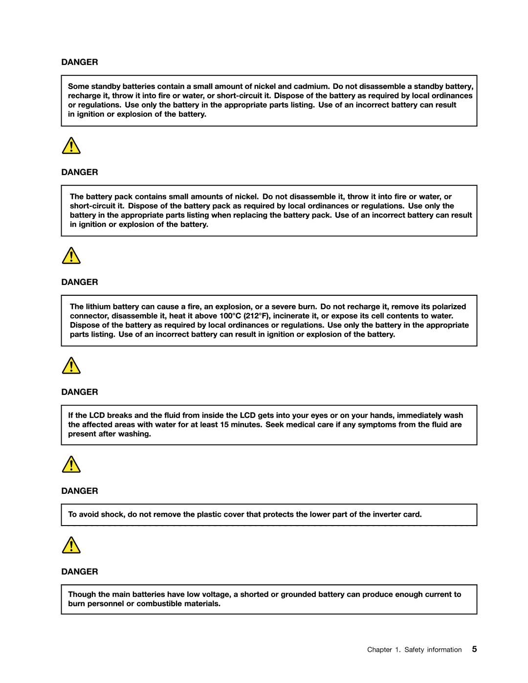 Lenovo 183822U, 183825U manual Safety information 