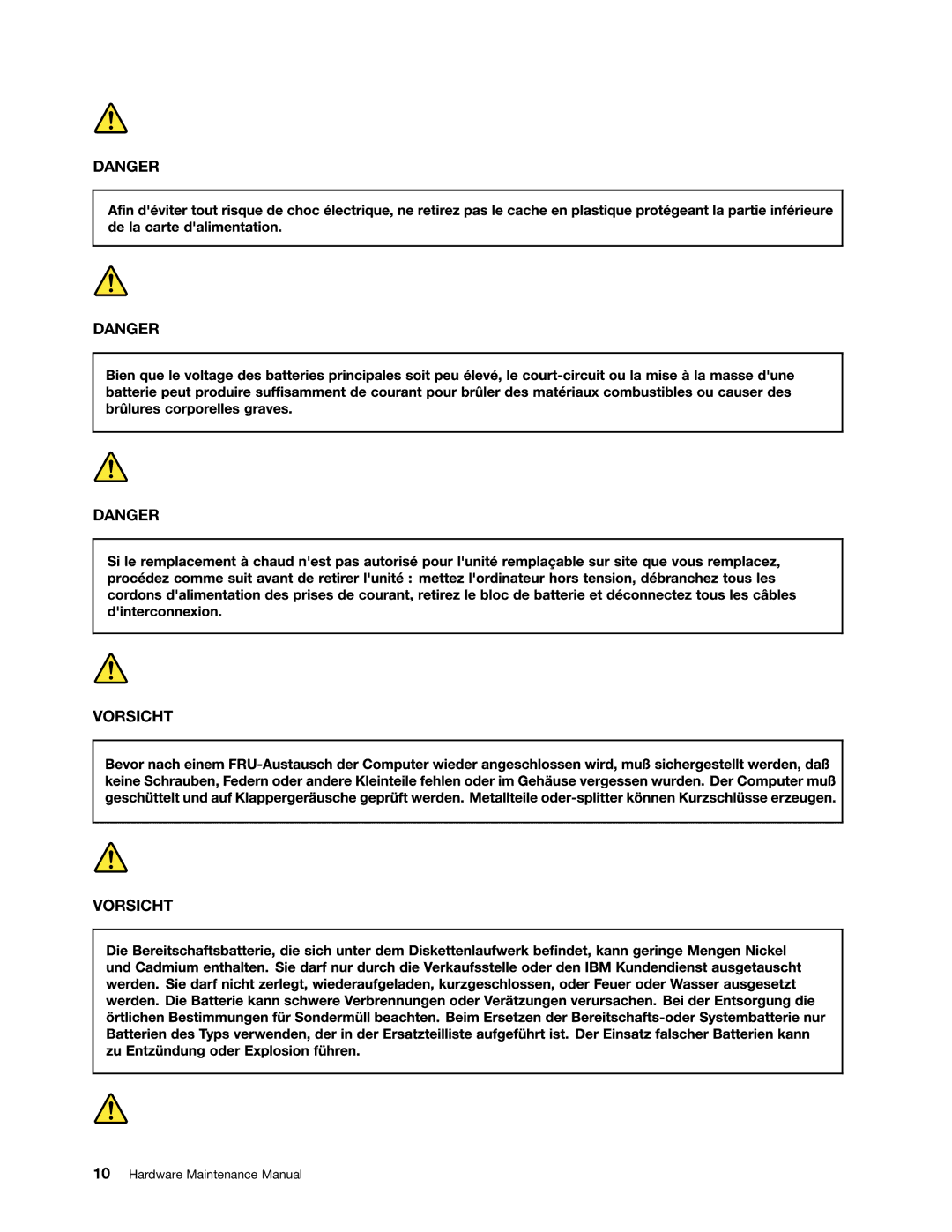 Lenovo 183825U, 183822U manual Vorsicht 