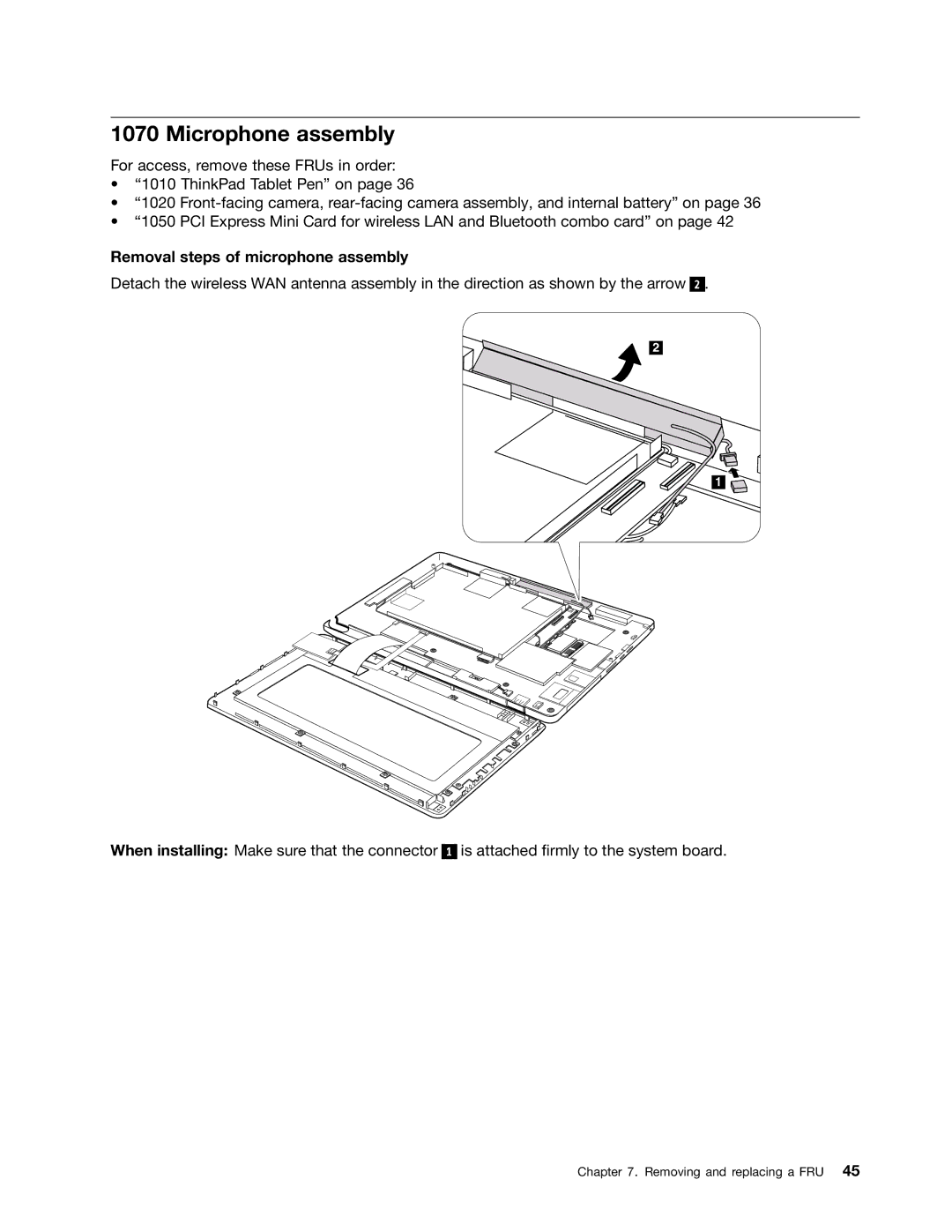 Lenovo 183822U, 183825U manual Microphone assembly, Removal steps of microphone assembly 