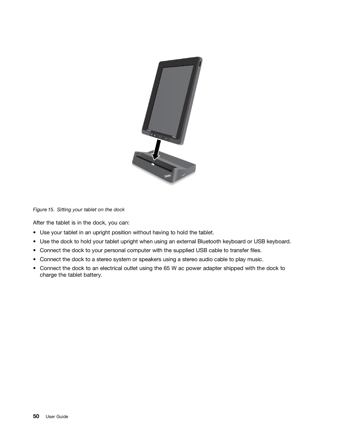 Lenovo 183825U manual Sitting your tablet on the dock 