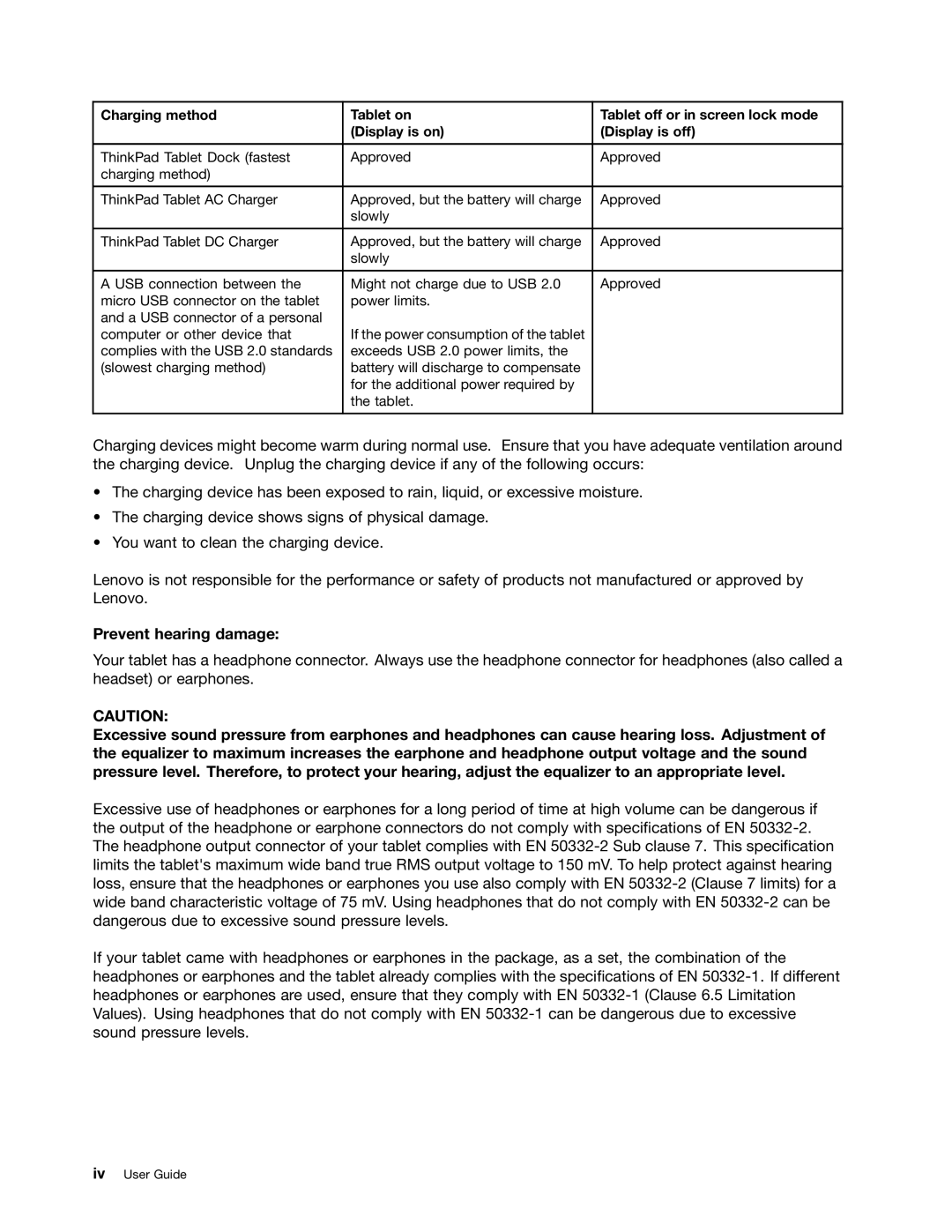 Lenovo 183825U manual Prevent hearing damage 